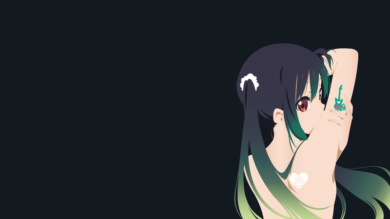K-ON!, Nakano Azusa, 4K, looking back, anime, anime girls
