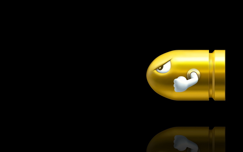 Bullet Bill, glowing, copy space, yellow, electric light, lighting equipment, light, dark, 4K, darkroom, indoors, video games, close-up, domestic room