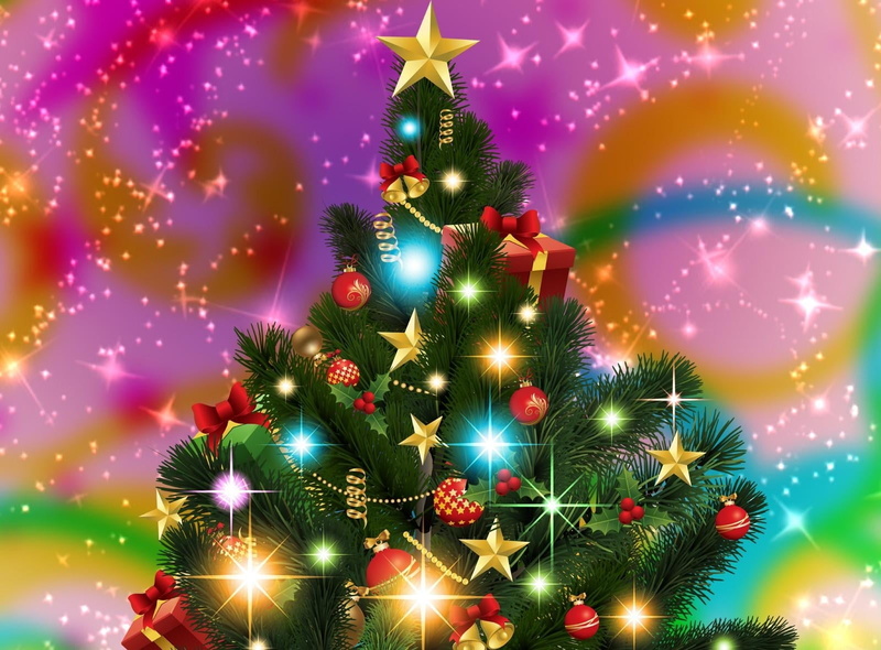 traditional Festival, firework - man made object, christmas decoration, greeting, holiday, shiny, holiday - event, christmas tree, new Year, green Color