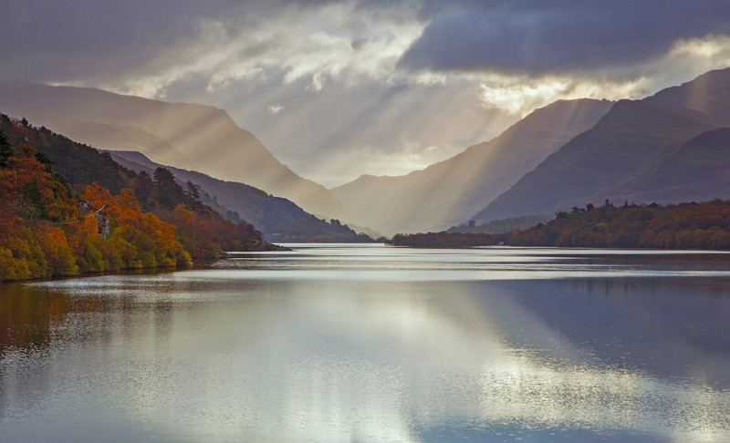 autumn, UK, the County of Gwynedd, November, Wales, 1080P, Llyn Padarn, Snowdonia, glacial lake