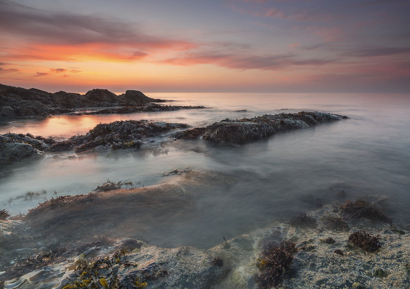 water, scenics, sea  water, landscape, seaweed, coastline, sea, gray, background, long exposure, Sunset, tudweiliog, cloudscape, photo, rocks, beach, seascape