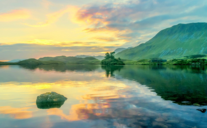 solid, mountain, sky, nature, idyllic, tranquil scene, clouds, Llyn Cregennan, no people, Wales, water, lake, waterfront, non-urban scene, outdoors, tranquility