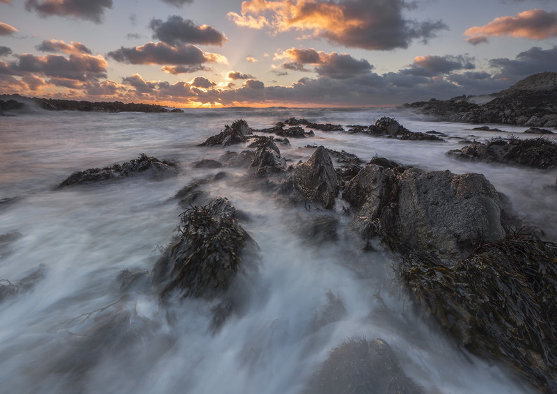 scenics, Anglesey, Porth, Sunrays, Long exposure, sea  waves, sunset, rock - Object, outdoors, coastline, Aberffraw, landscape, clouds, Cwyfan, water, Sea-Swept