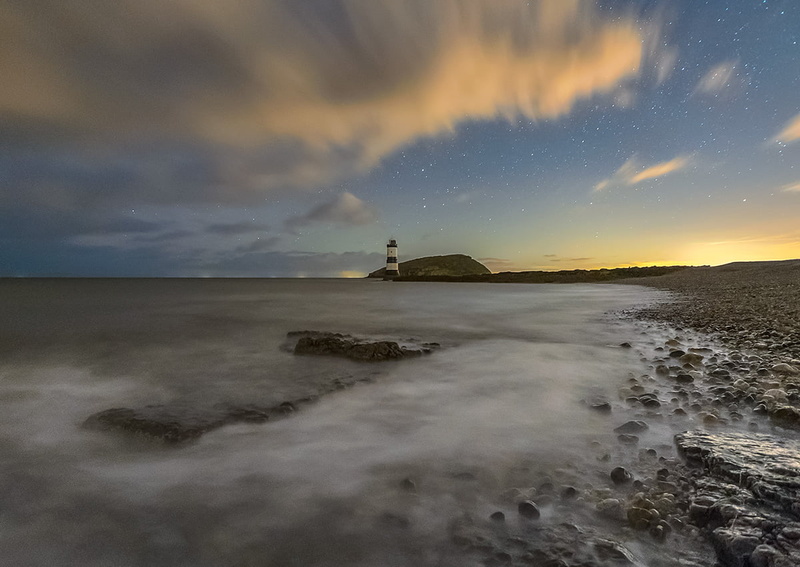 cloud, Wales Coast Path, Anglesey Coastal Path, waves, shoreline, 480P, nightscape, North Wales, Cymru, sea  water, Penmon, stones, rocks, long exposure