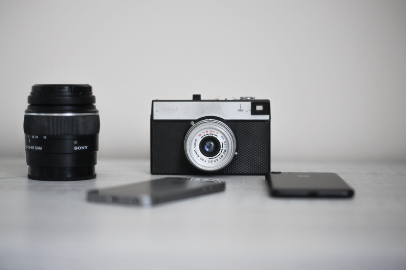 black Color, modern, work, 4K, old-fashioned, iphone, camera - Photographic Equipment, point, camera Film, photograph, lens, gear, shoot, minimal, setup