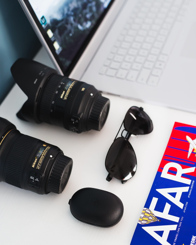 workspace, computer keyboard, digital single-lens reflex camera, sunglasses, table, beside, hardware, 2K, modern, zoom, headphones, keyboard, desk, camera