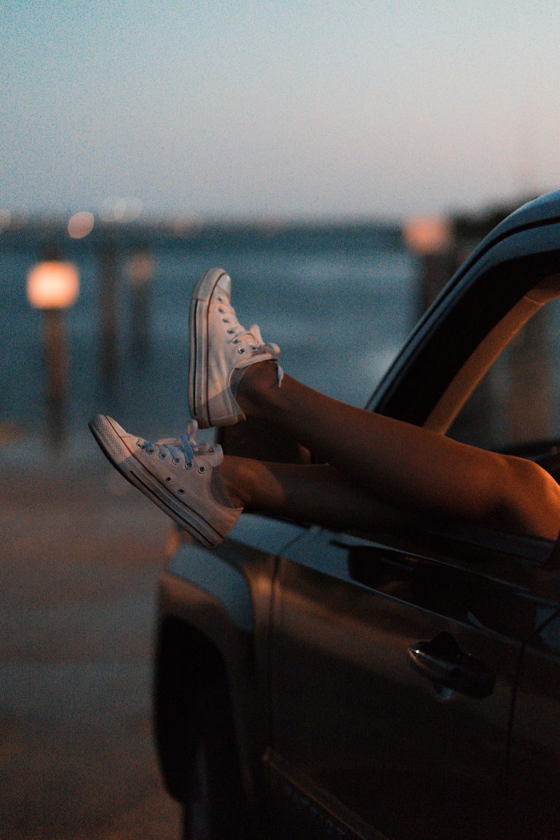 outdoors, relaxation, foot, young Adult, sunrise, women, vacations, photography, style, driving, focus, caucasian Ethnicity, trainer, converse, inside