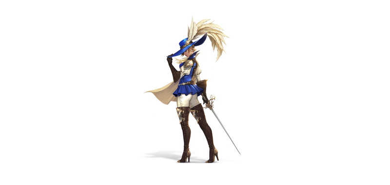 Sword, 2K, Character, Minimalism, Hye Jeong Hwang, Style, France, Dartagnan, Illustration, Feathers, Musketeer, Backdrop, Hat, Art, Girl, Figure, Pretty
