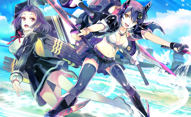 1080P, anime girls, Tatsuta (KanColle), Tenryuu (KanColle), Kantai Collection, artwork, anime