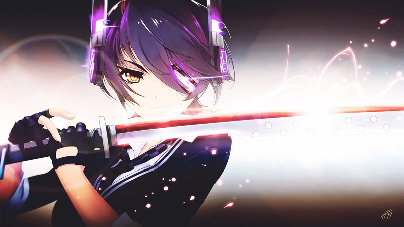 arts culture and entertainment, lifestyles, anime, fashion, nightclub, sword, adult, technology, illuminated, 720P, indoors, Tenryuu (KanColle), occupation