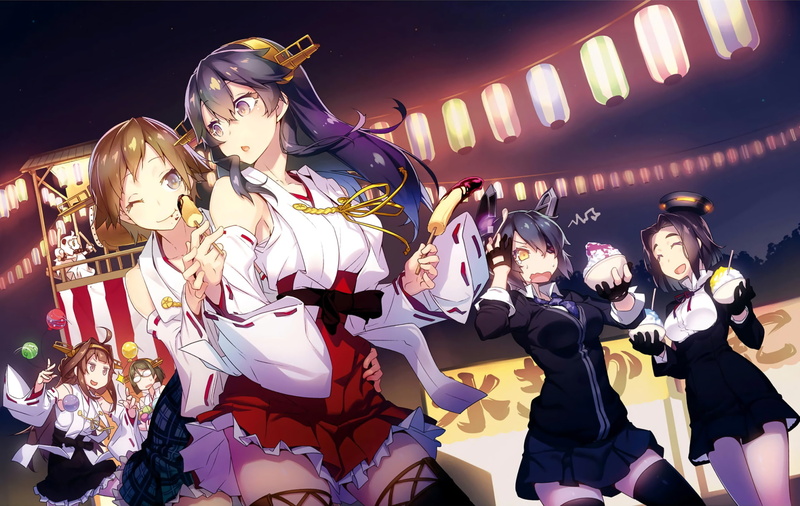 Kantai Collection, Haruna (Kancolle), 1080P, Tatsuta (Kancolle), Hiei (Kancolle), Kongou (Kancolle), Anime, Kirishima (Kancolle), Tenryuu (Kancolle)