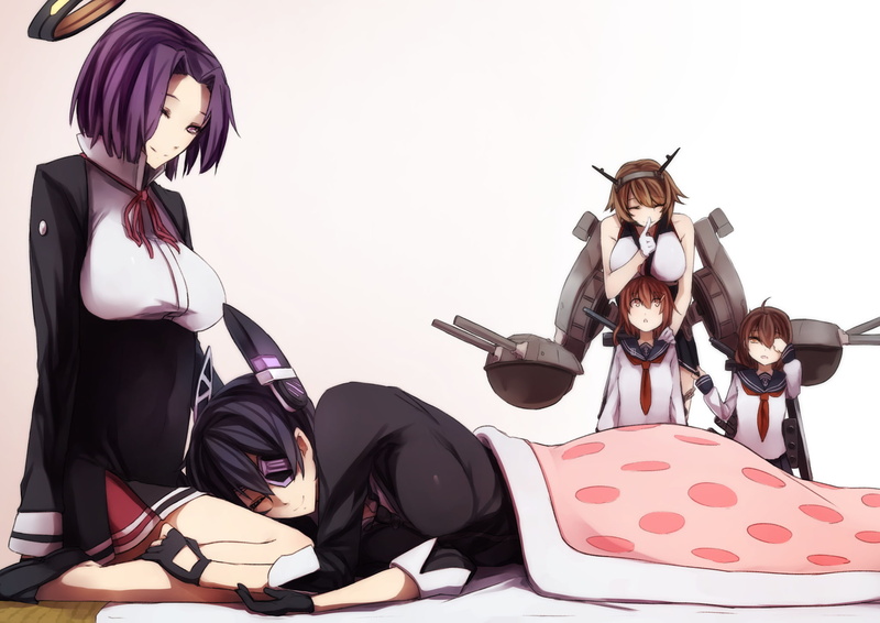 kantai, kancolle, tenryuu, mutsu, kyouya, tatsuta, inazuma, collection, ikazuchi, sleeping, 1080P