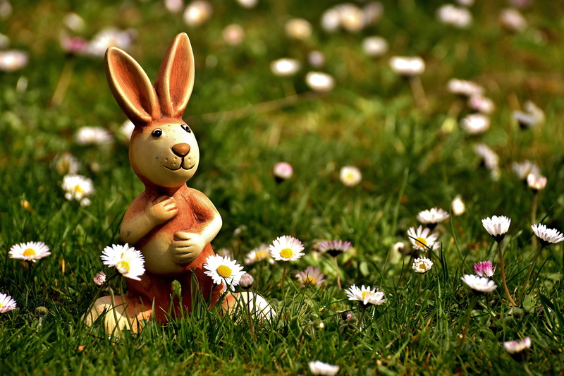 creativity, figure, photography, figurine, grass, no people, holiday - event, celebration, decoration, deco, field, easter bunny, easter egg, cute, fun