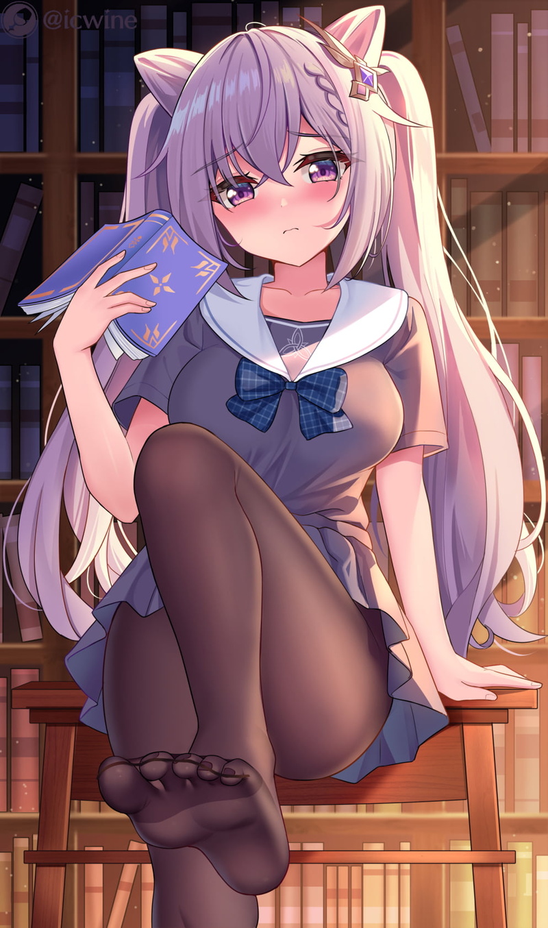 school uniform, keqing (genshin impact), Genshin Impact, 720P, anime girls