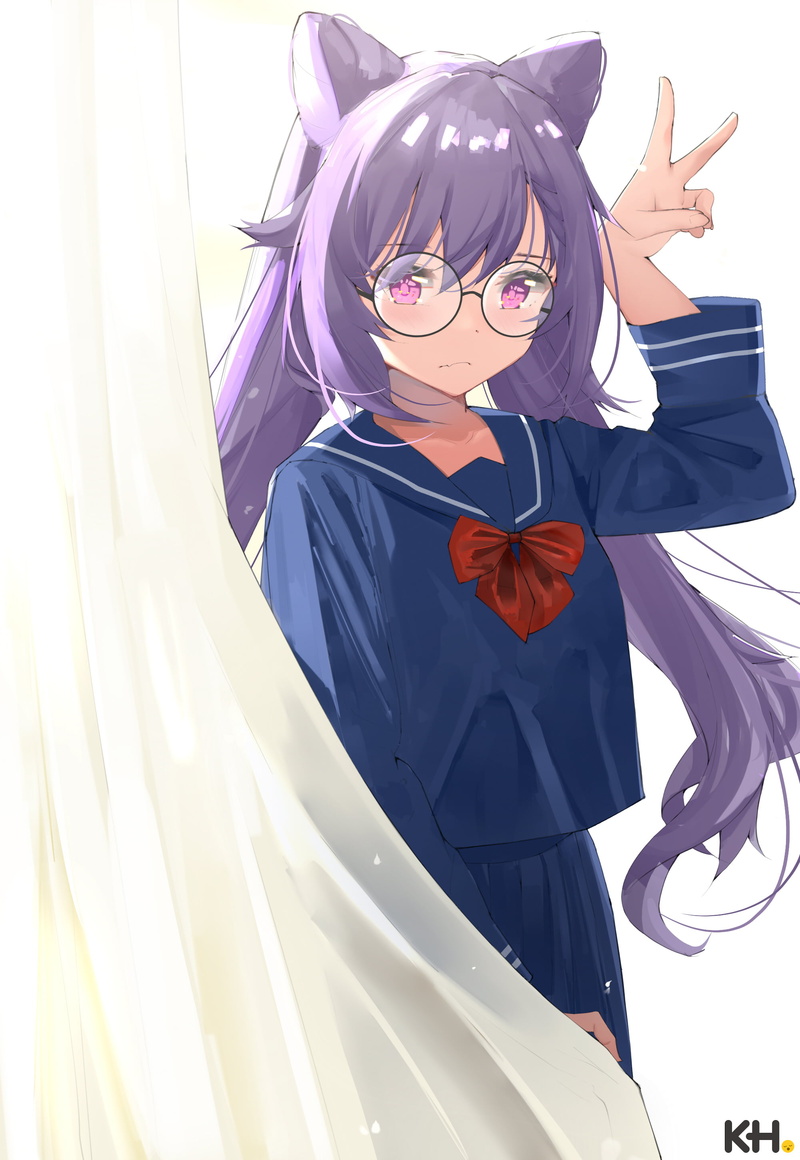 anime girls, glasses, 2K, keqing (genshin impact), Genshin Impact, school uniform