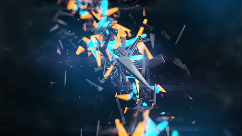 light, indoors, stage - performance space, popular music concert, particles, selective focus, multi colored, no people, 3D, shattered, music, triangles