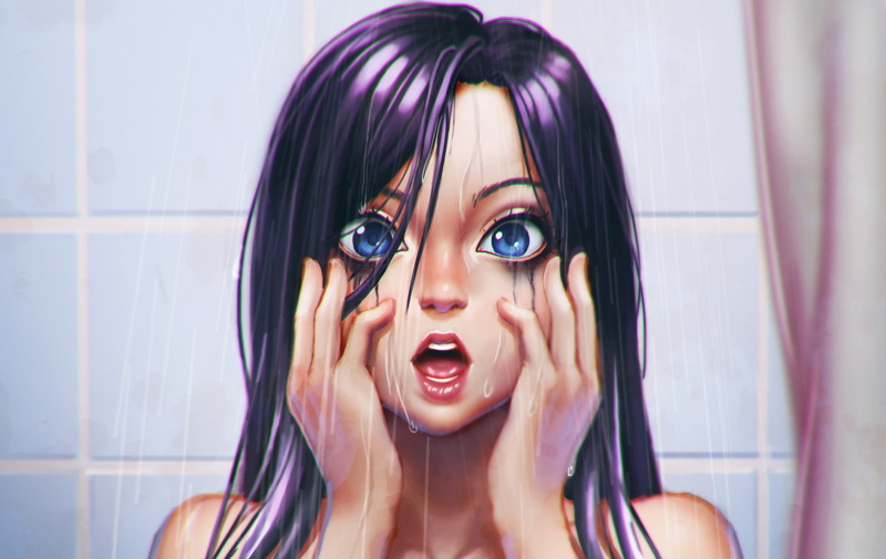 leisure activity, dyed hair, hair, young adult, anime, human face, anime girls, indoors, portrait, real people, mouth, 2K, making a face, beauty, front view