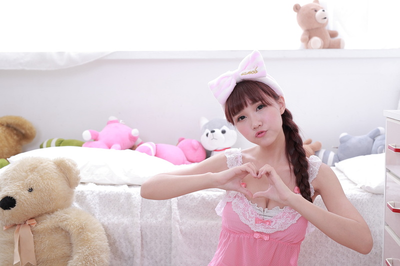 one person, teddy bear, bedroom, cute, pink color, Asian, portrait, women, representation, females, fashion, 2K, innocence, indoors, child, lifestyles
