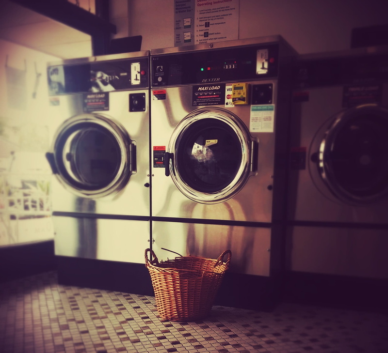 container, beside, closed, laundry basket, household equipment, machines, Launderette, washeteria, basket, Laundromat, no people, front, two, clothes, home interior