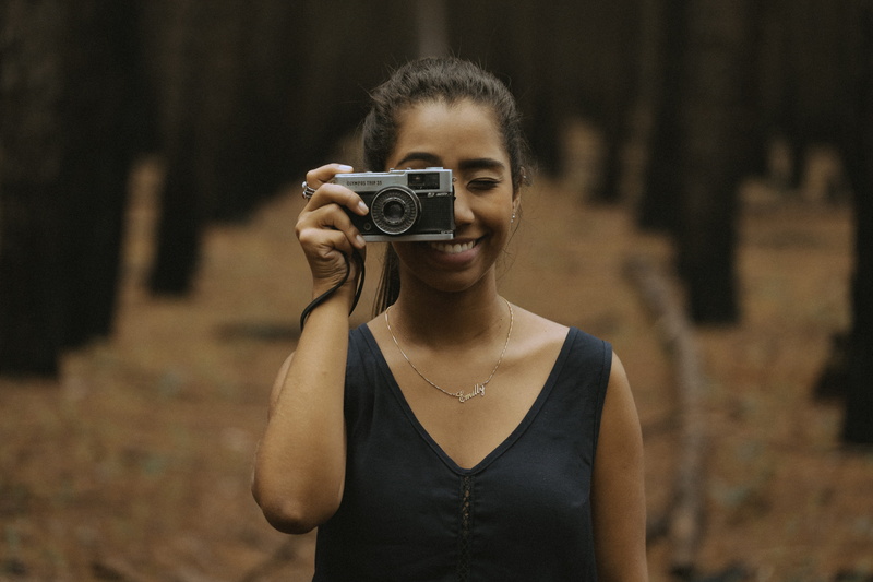 5K, female, adult, retro Styled, females, portrait, digital camera, beautiful woman, standing, one Person, photography Themes, lifestyles, holding, hobbies