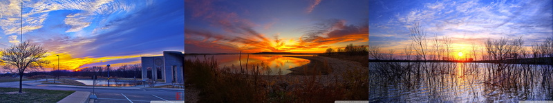 triple, sunset, sunrise, 5K, monitor, multiple, screen, coucher, multi, soleil