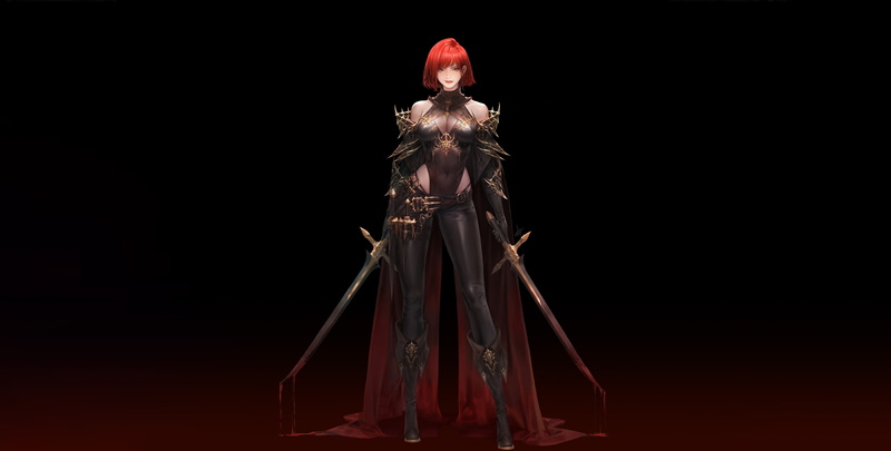 Sword, OceansandEmpires, Art, Style, Minimalism, Beautiful, Daeho Cha, Girl, Characters, Fantasy, Red, Figure, 4K, Dress, Blood, Swords, Sexy