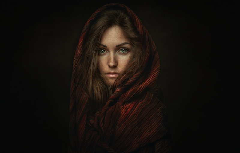 Oksana, 2K, look, portrait, girl, shawl, scarf, Lashon Rise