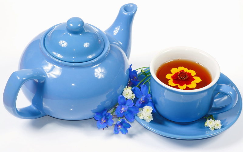2K, Cup, flower, tea, kettle, still life