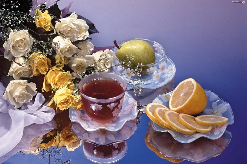 green, nature and landscapes, drinking, tea, lime, fruit, glass, sliced, 1080P, clear, still life, round, roses, pear