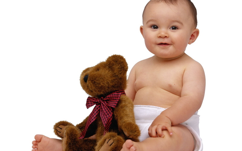 babies And Children, teddy Bear, young, small, joy, one Person, shirtless, sitting, human Face, white Background, 2K, people, childhood, white, caucasian Ethnicity