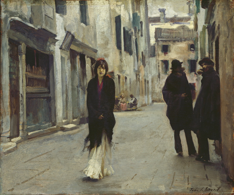 Woman, Venice, Beautiful, Street, Artwork, Skirt, Situation, Painting, Asian, Thoughts, Men, Girls, Thinking, People, Girl, Street in Venice, John Singer Sargent