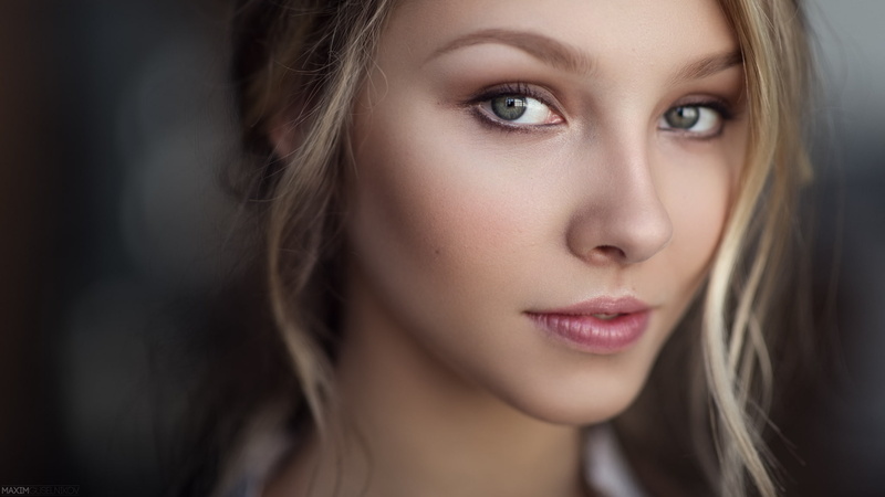 Maxim Guselnikov, 1080P, bokeh, young, Alice, Alisa Tarasenko, green-eyed, girl, the beauty, look, portrait, natural light, cute, emotive, hairstyle, beauty