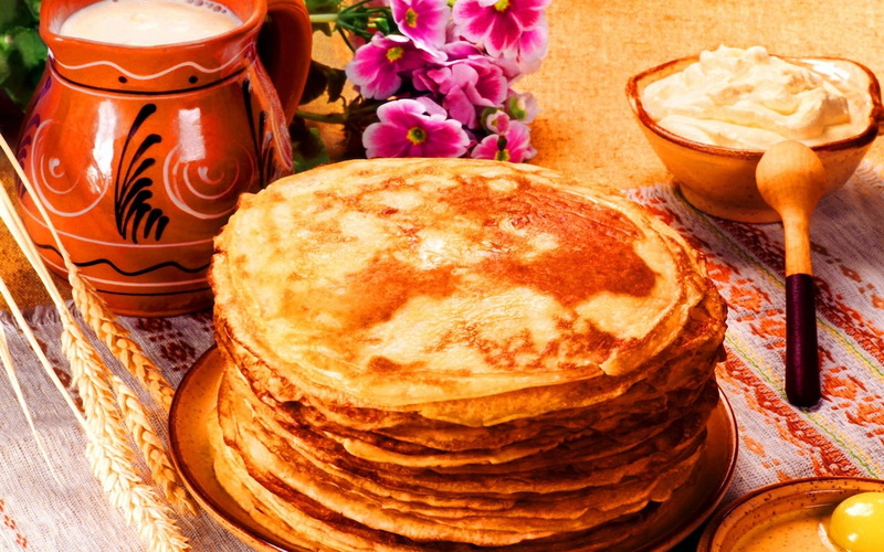 gourmet, indoors, pancakes, meal, close-up, honey, baked, flower, 720P, jar, milk, healthy Eating, food And Drink, rustic, pancake, table, homemade, backgrounds