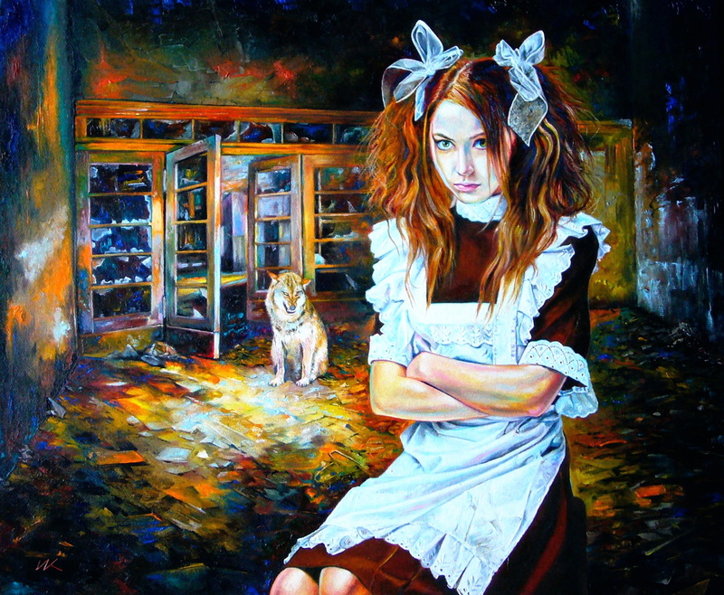 art, Xenia, Kseniya Kokoreva, Xenia Kokoreva, wolf, 1080P, figure
