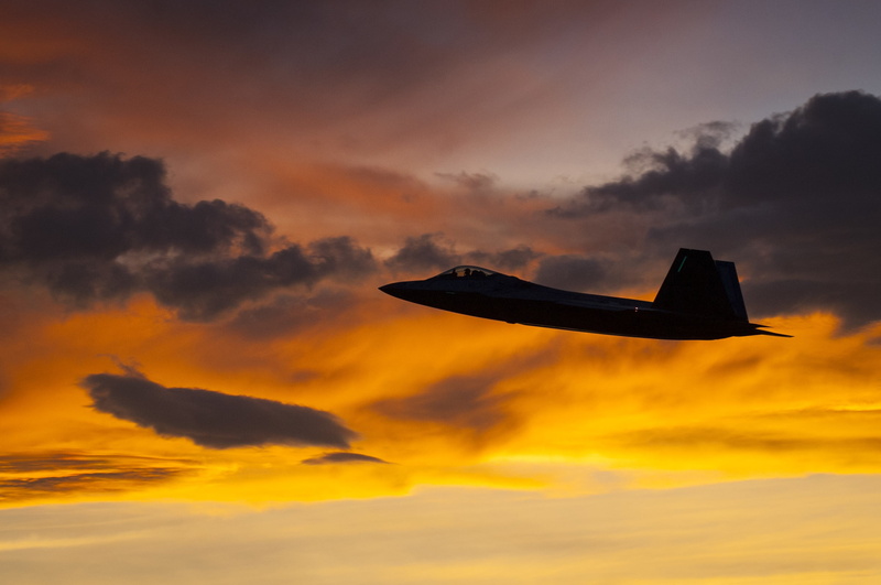 journey, travel, military, 2K, transportation, on the move, sky, cloud - sky, no people, digital composite, f-22, sunset, outdoors, silhouette, nature