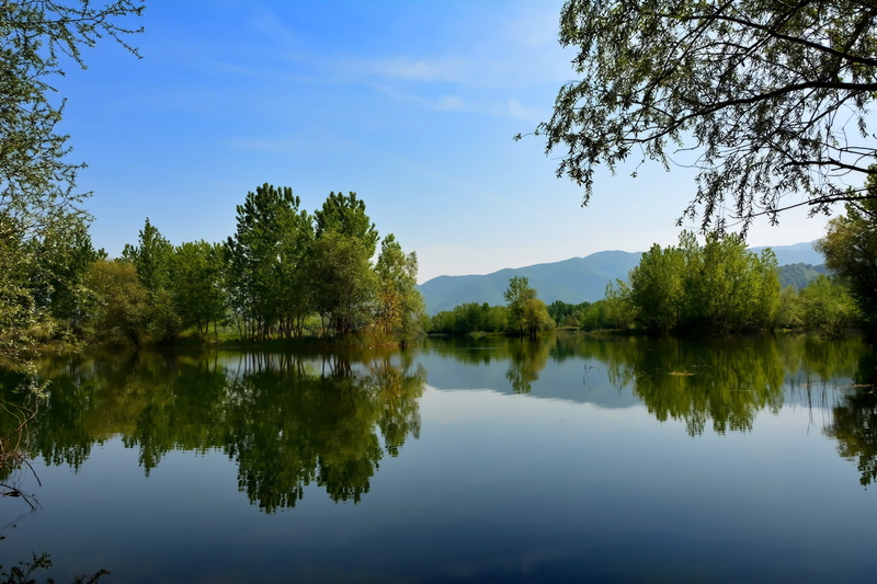 spring, lacquer, symmetry, view, tranquility, reflection, non-urban scene, body, tranquil scene, blue, plant, reflection lake, calm, idyllic, nature, sakarya