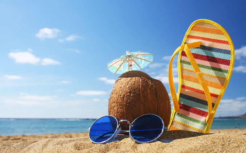 sky, nature, fashion, towel, beauty in nature, umbrella, sunbathing, travel Destinations, fun, sandal, outdoors, travel, flip-flop, summer, leisure Activity