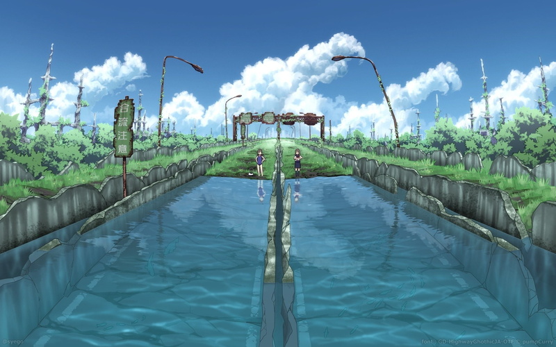 Cloud, Girl, Anime, Reflection, Water, Original, Digital Art, 1080P, Swimsuit