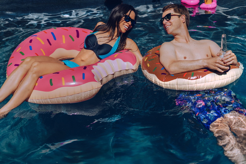 Bikinis, lifestyles, tubing, togetherness, Love, outdoors, Smile, waterfront, leisure activity, inflatable, swimming pool, pool raft, clothing, Friends