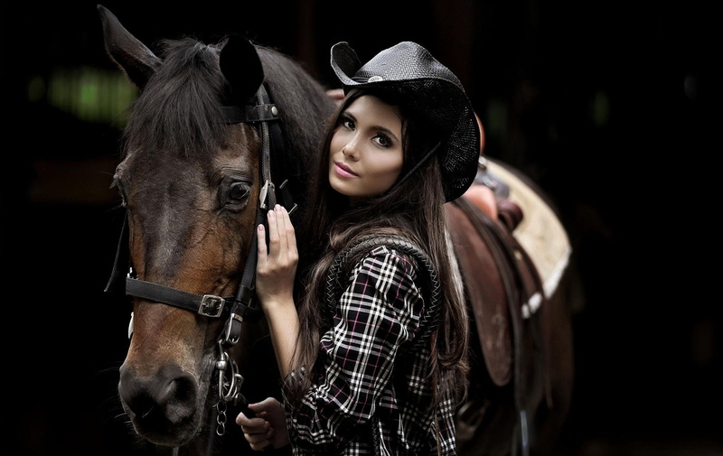 2K, cowgirl, horse, country, brunette