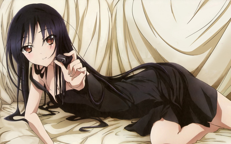 bed, young adult, lifestyles, furniture, real people, leisure activity, anime girls, women, fashion, hair, one person, hairstyle, Accel World, curtain