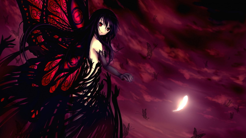 portrait, anime girls, sky, one person, young women, mystery, beautiful woman, moon, hairstyle, witch, Kuroyukihime, night, nature, leisure activity, women