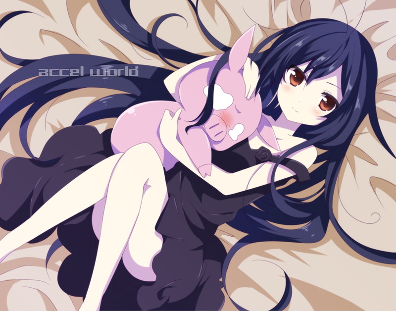 1080P, lifestyles, Anime, Accel World, pink color, high angle view, close-up, multi colored, purple, representation, indoors, Kuroyukihime (Accel World)