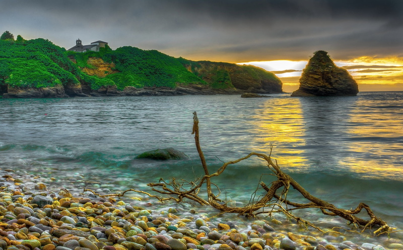 1080P, beach, Sony DSC, Sunset, rock - Object, water, seascape, M3, Spain, III, de, landscape, sea, island, body of water, summer, outdoors, Sol, nature