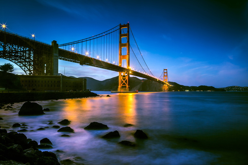 Golden Gate Bridge, bridge - Man Made Structure, USA, United States of America, suspension Bridge, photo, 5K, Bridge  California, golden, urban Skyline
