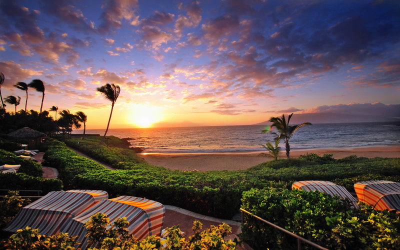 background, hawaii, desktop, 2K, wailea, sunset