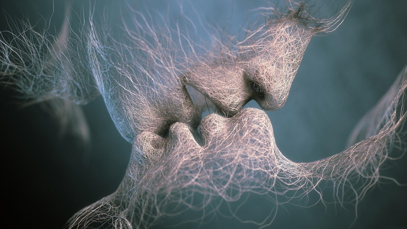 kiss, kissing, net, composition, themed, 1080P, person, tenderness