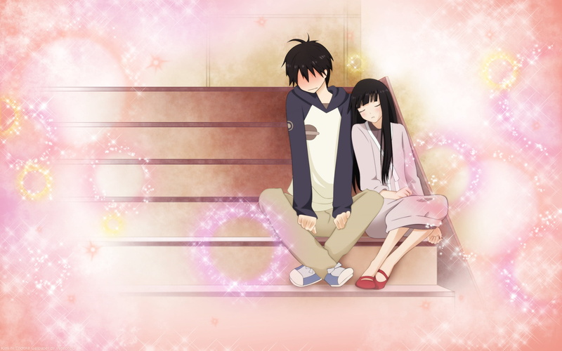 bench, caucasian Ethnicity, anime, pink color, sitting, boy, teenage Girls, backgrounds, child, females, lifestyles, one Person, beauty, girl, modern, digital