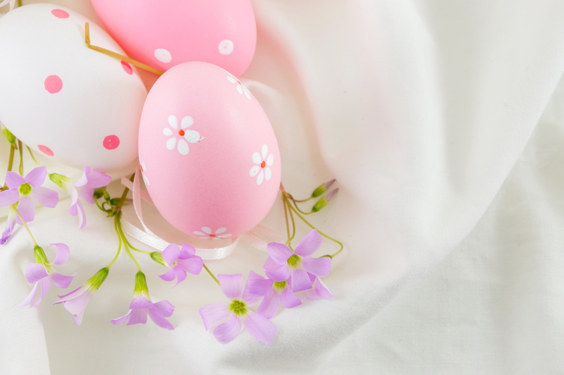flowers, 5K, Easter, the painted eggs, pink, eggs, Happy, spring, decoration
