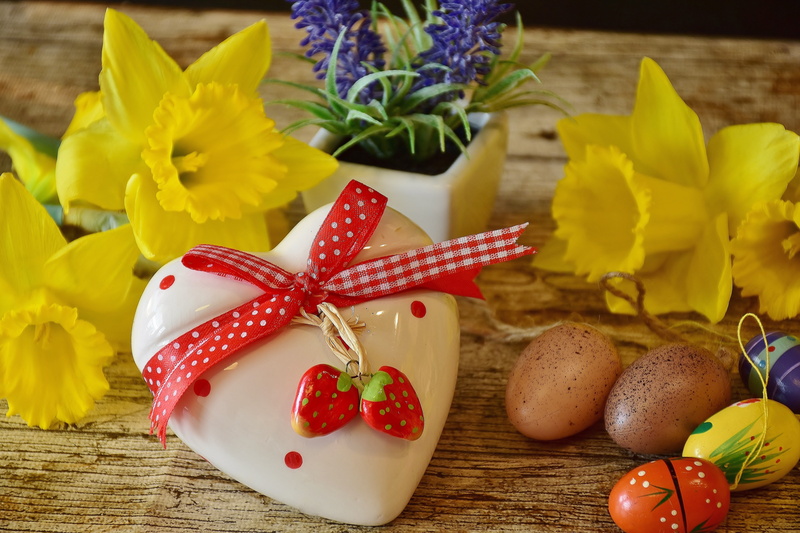 white, close-up, happy easter, food and drink, bow, heart, easter theme, spring, bloom, plant, 5K, food, no people, holiday, decoration, lid, flowers